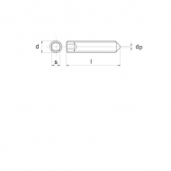 914820B Wkręt dociskowy z końcem ostrym 45 H Kramp, M8x20 mm