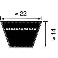 VB221375 Pas klinowy Optibelt, C54 22x1375