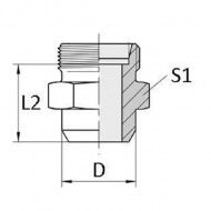 ASS12L Przyłącze, złączka do wspawania ASS, 12L M18x1.5, M18x1,5