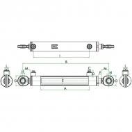 D1625150GK Siłownik dwustronnego działania D16-25-150 GK-Series 317-467 mm