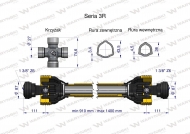 Wał przegubowo-teleskopowy 910-1400mm 460Nm 50260 CE 2020 seria 3R WARYŃSKI WA46-91