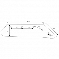 KK073004N Lemiesz bez dłuta, prawy 16" pasuje do Kverneland, Pöttinger, Kramp