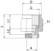 MAS12LR14 Przyłącze manometru M18x1.5 12L / 1/4 BSP, VOSS