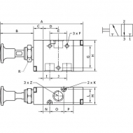 MAB32B14 Zawór z przyciskiem 3/2-drożny 1/4" pneumatyczny 