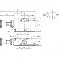 MAB32M18NC Zawór z przyciskiem 3/2-drożny 1/8" pneumatyczny