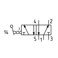 MAL52B18 Zawór ręczny dźwigniowy 5/2-drożny 1/8" pneumatyczny