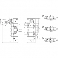 MAL53M18CC Zawór ręczny dźwigniowy 5/3-drożny 1/8" pneumatyczny