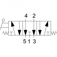 MOV53M18OC  Zawór ręczny dźwigniowy 5/3-drożny, otwarte położenie środkowe z cofaniem sprężynowym pneumatyczny