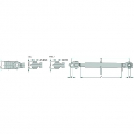 200118157 Łącznik górny centralny cięgło 575-810mm M36x3 Kat. 2-2 P. widełkowy kulowy
