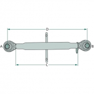 Łącznik górny centralny cięgło 430-630mm M27x3 Kat. 1-1 2 x Przegub kulowy