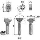 19419 Śruba planetarna kpl. z nakrętką M12X48