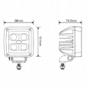 LA10091 Lampa robocza LED, kwadratowa 40W 4500lm 101x74.5x98 mm z wtyczką Deutsch, światło rozproszone, 4 LED Kramp