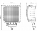 LA10047 Lampa robocza LED, kwadratowa, 48W 3840 lm 10/30V światło rozproszone 16 LED Kramp