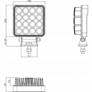 LA10024 Lampa robocza LED, kwadratowa 25W 3040 lm 10/30V światło skupione 16 LED Kramp