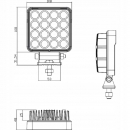 LA10023 Lampa robocza LED, kwadratowa, 25W 3040 lm 10/30V światło rozproszone 16 LED Kramp