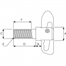 M53570 Zatrzask plandeki, M12x33 mm fi 19 mm