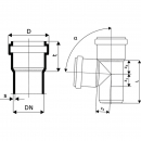 16152160125087 Rozgałęźnik T PCW 160/125mm x 87°