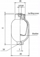 LAS1075 Akumulator pechęrzowy 0.75 l 350/30 bar SAIP