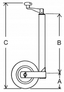 STRFC260 Koło podporowe pokrętło poziome Ø 60x720 mm  Simol