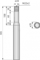 KE0080 Ząb brony aktywnej, lewy/prawy, L=305 mm pasujący do Agrator