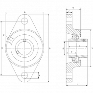 RCJTY40N Łożysko z obudową owalne, kompletne RCJTY40N, O 40 mm