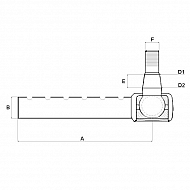 SHP221KR Końcówka drążka kierowniczego Kramp, 380 mm 4 cyl. bez napędu, pasuje do Massey Ferguson, Ursus