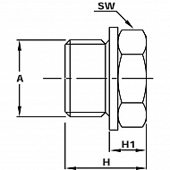 9101415 Korek spustowy, zaślepka M14x1.5 H=21