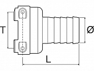 1090425 Przyłącze węża wewnętrzne zaokrąglone, T4, na wąz 25 mm ARAG