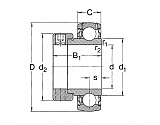 YET209SKF Łożysko samonastawne z pierścieniem SKF YET, 2098, 45x85x22 mm