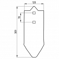 1738050060 Dziób zęba Unia, 2-otworowy AP 701, Kos UNIA