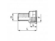 100640 Przyłącze węża proste gwint wew. 1 1/2" na wąż 40 mm,  Arag,