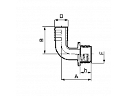 1132535 Przyłącze węża 90° gwint zew. 1 1/4" na wąż 35 mm, Arag,