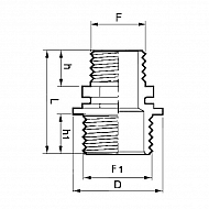 2402075 Nypel redukcyjny gwint zew./ gwint zew. Arag, 2" x 1 1/4", 2"-1 1/4"