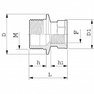 245010AV Nypel redukcyjny gwint zew./ gwint wew. Arag, 3/8" x 1/4" ARAG