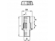 108425 Złączka ścienna kompletna Arag, 1" ARAG na wąż 25mm