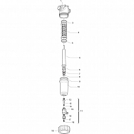 3262153 Filtr przepływowy samoczyszczący z gwintem zewnętrznym 1-1/4" 50 mesh (niebieski wkład) ARAG