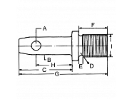 Z722060KR Sworzeń do maszyn 3/4 UNC, ∅ 22, G-103 mm