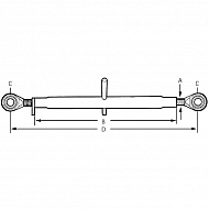 TL2302211GP Łącznik górny, cięgło, oczko/oczko, 335-485mm, M22, 19,4mm, kat.1/1