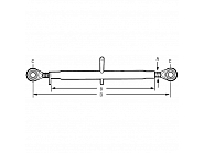 TL3502411GP Łącznik górny, cięgło, oczko/oczko, 455-615mm, M24, 19,4mm, kat.1/1