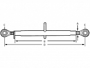 TL4502411GP Łącznik górny, cięgło, oczko/oczko, 555-715mm, M24, 19,4mm, kat.1/1