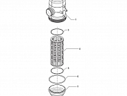 319093 Filtr ssący gwint zewnętrzny 3" 50 mesh 400-800 l/min - niebieski wkład