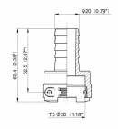 1090320 Przyłącze węża ze złączem widełkowym T3 żeńskie, na wąż 20 mm
