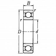 61801ZZ Łożysko kulkowe 61801 ZZ, 12x21x5 mm