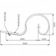 CP41 Ząb sprężynowy, z redliczką 32 x 12 mm