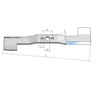 FGP405598 Nóż mulczujący, L=490 mm otwór okrągły Ø 18.5 pasujący do Castelgarden, Kramp