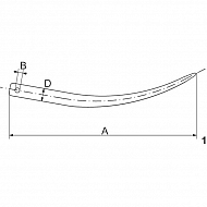 0454440 Ząb ładowacza czołowego, wygięty producent STOLL, 600 mm, 0454440, 18608, 53209