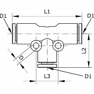 TC6P Trójnik wtykowy T, 6 mm Kramp