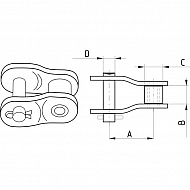 8020K130812 Półogniwo wygięte, Steel Power, 1/2" x 5/16" K1308