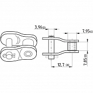 8020K1308A12 Półogniwo wygięte, Steel Power, 1/2" x 5/16" K1308A