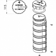 603000100 Uchwyt na dokumenty, walcowy 340 mm